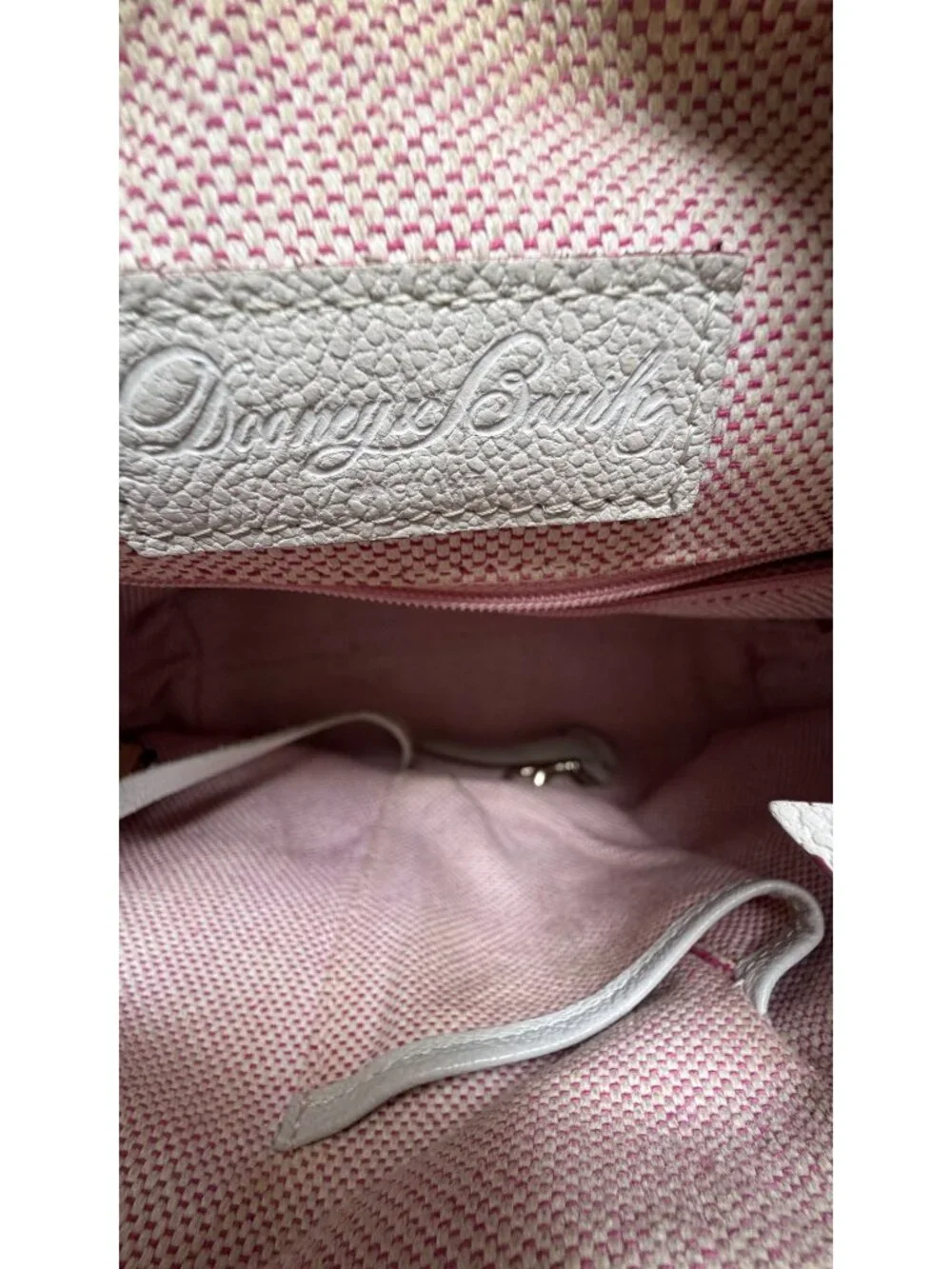 Dooney & Bourke Pebble Leather Shoulder Bag Ivory Hobo Lux Purse Gold Hardware